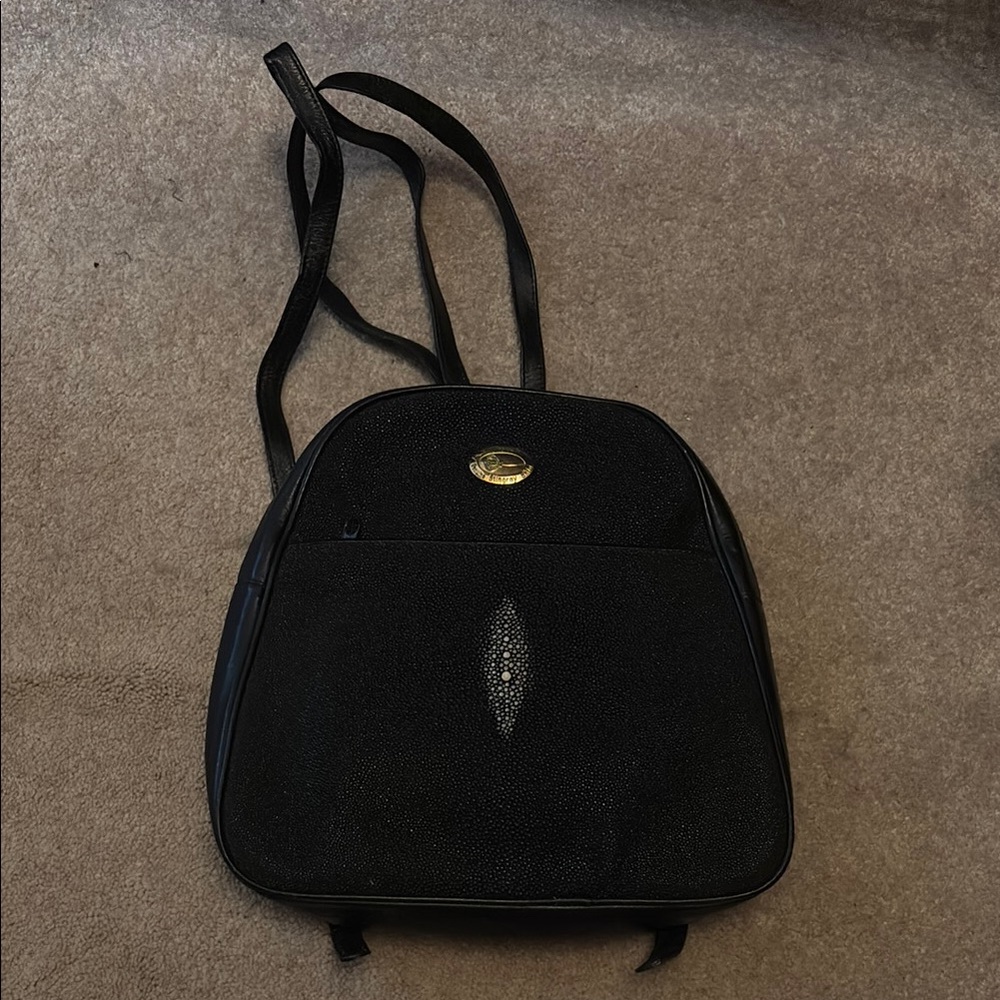Black Stingray Backpack with Gold Accent